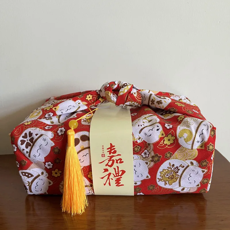 Furoshiki Wrap Cloth - 和風弁当箱,弁当包装布,ふろしきハンカチ,トラベルピクニック,ポータブルフェスティバルギフト,ティーカップ包装タオル
