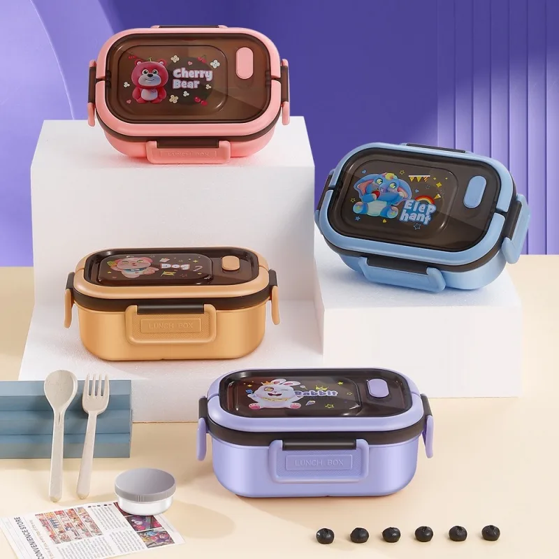 Bento Box Two Tier - 1200 ミリリットル二層ランチボックスポータブルコンパートメントサラフルーツ食品ボックス電子レンジランチフォークとスプーンピクニックフレッシュボックス