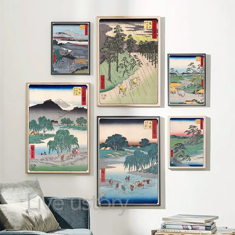日本の伝統的な景観ポスターキャンバスアートプリント、和風キャ - Japanese Living Lifestyle のレビューと価格