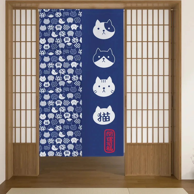 VIKAMA 和風猫柄ドアカーテン キッチン玄関仕切りカーテ - Noren Curtain Doorway のレビューと価格