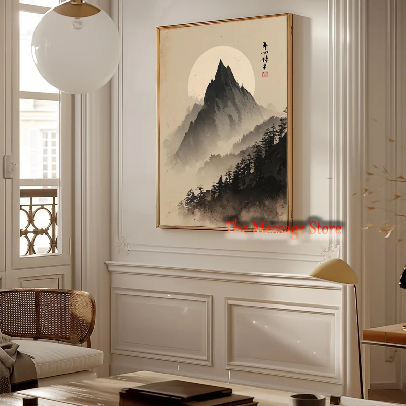 ミニマリストの日本の風景ポスター富士山禅水墨画山の風景伝統的 - Japanese Zen Lifestyle のレビューと価格