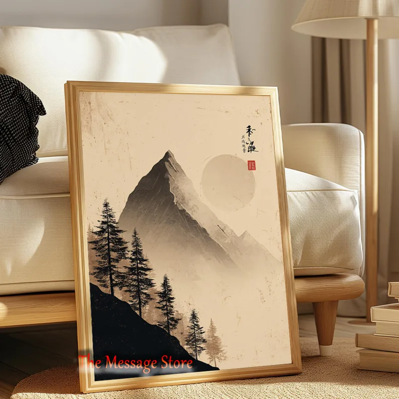 ミニマリストの日本の風景ポスター富士山禅水墨画山の風景伝統的 - Japanese Zen Lifestyle のレビューと価格