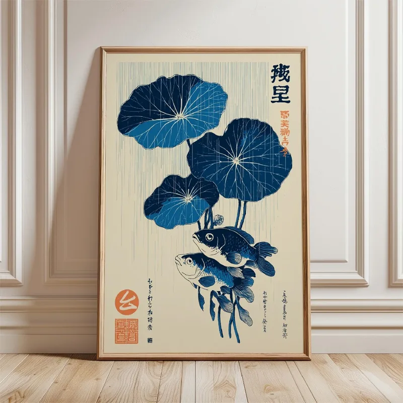 金魚ポスター 日本鯉ポスター キャンバス禅水画ポスター 禅水 - Japanese Zen Lifestyle のレビューと価格