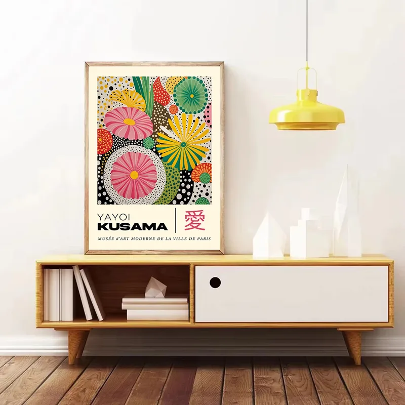 草間彌生和風幾何学的な山の風景展示ポスターキャンバス絵画壁ア - Japanese Lifestyle Japanese のレビューと価格