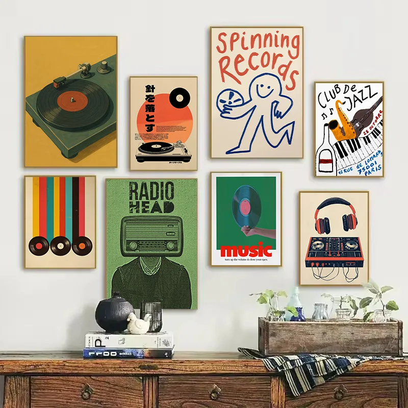 レトロな和風ビニールレコードプレーヤージャズ音楽引用北欧ポス - Japanese Lifestyle Japanese のレビューと価格