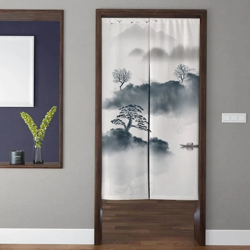 VIKAMA ミニマリスト抽象日本風ドアカーテン ホームベッ - Noren Curtain Doorway のレビューと価格