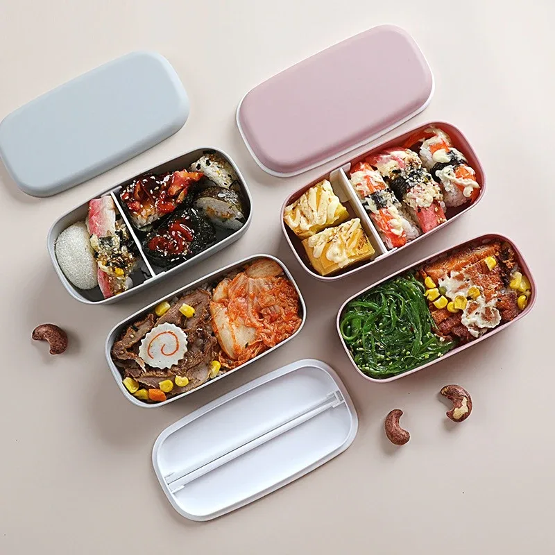 子供のためのポータブル漏れ防止食品ボックス、二層弁当箱、弁当 - Bento Box Two Tier のレビューと価格