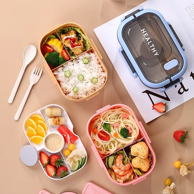 1200 ミリリットル二層ランチボックスポータブルコンパート - Bento Box Two Tier のレビューと価格