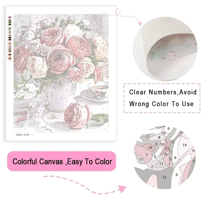 デジタル油絵 数字で描く 日本風女性 キャンバスアート 壁飾 - Japanese Living Lifestyle のレビューと価格