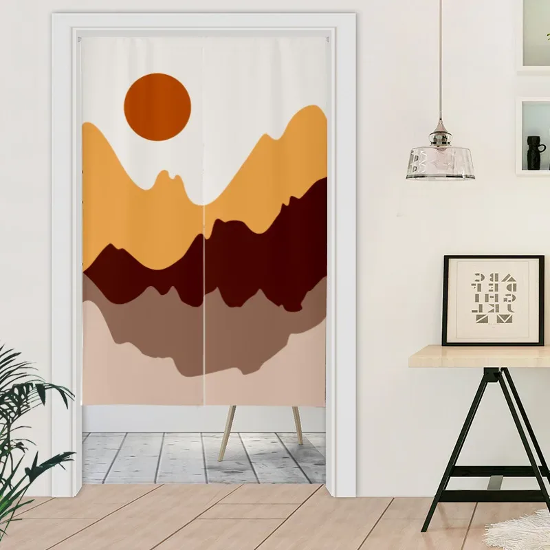 北欧風景塗装ドアカーテンキッチンカフェ装飾用ショートハンギン - Noren Curtain Doorway のレビューと価格