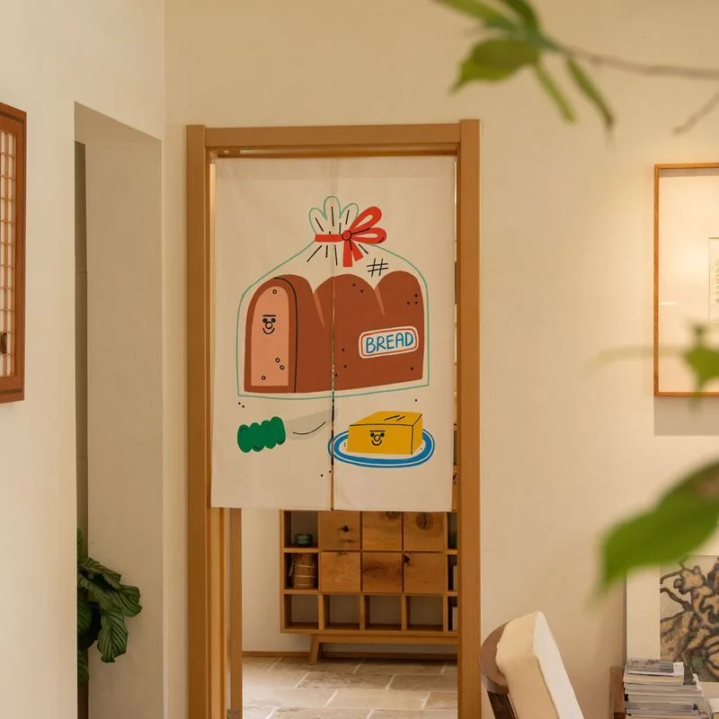 VIKAMA かわいい手描きパンパック ドアカーテン 朝食フ - Noren Curtain Doorway のレビューと価格