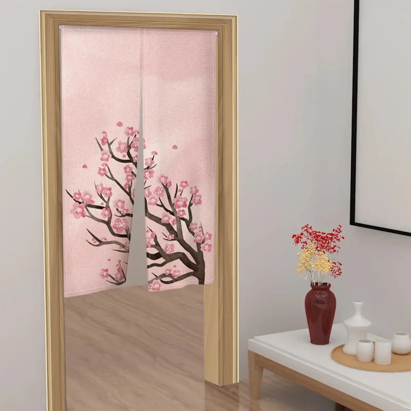 日本の桜のプリントドアカーテン,装飾的な仕切り,キッチンドア - Noren Curtain Doorway のレビューと価格