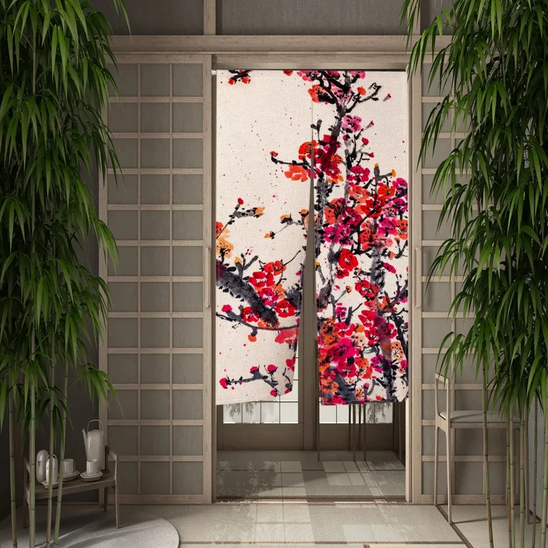 日本の桜のプリントドアカーテン,装飾的な仕切り,キッチンドア - Noren Curtain Doorway のレビューと価格