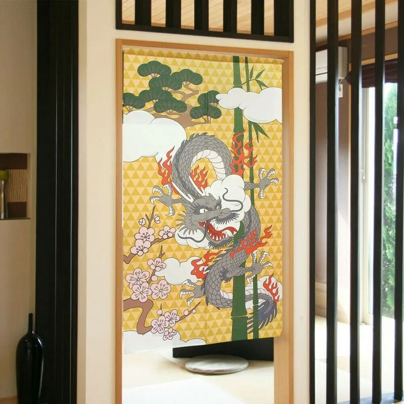 クラウド上の伝統的な中国のドラゴンフライング日本のスタイルの - Noren Curtain Doorway のレビューと価格