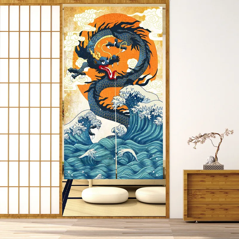 クラウド上の伝統的な中国のドラゴンフライング日本のスタイルの - Noren Curtain Doorway のレビューと価格