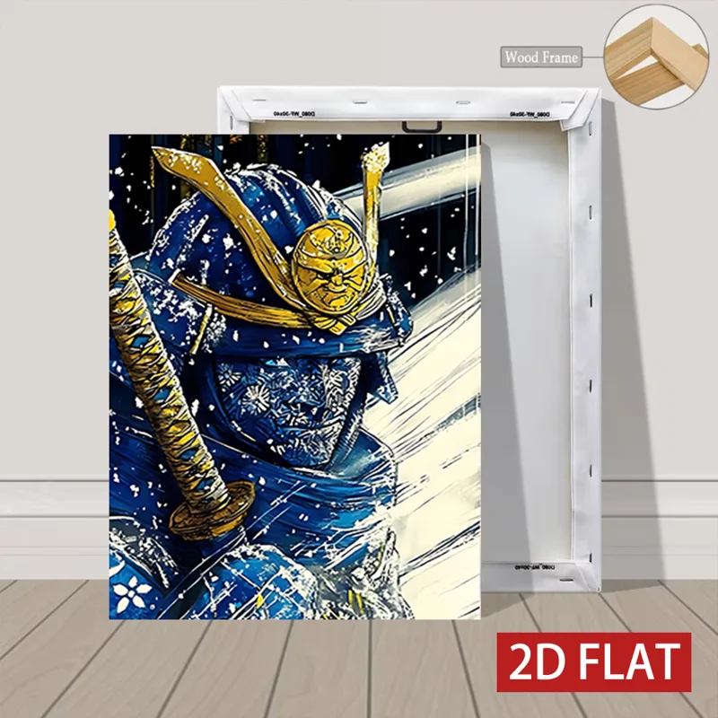 3枚入り木製フレームキャンバス絵画、日本の武士雪景色アートプ - Japanese Lifestyle Japanese のレビューと価格