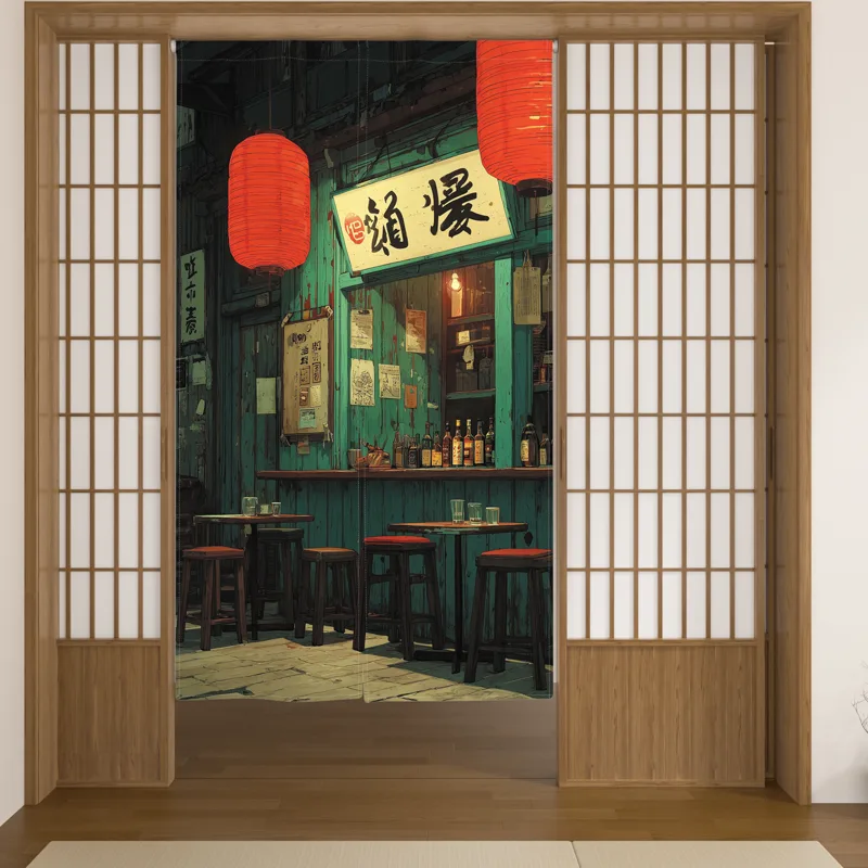 居酒屋の暖簾、街灯、ダイニングルームの仕切り、リネンの戸口カ - Noren Curtain Doorway のレビューと価格