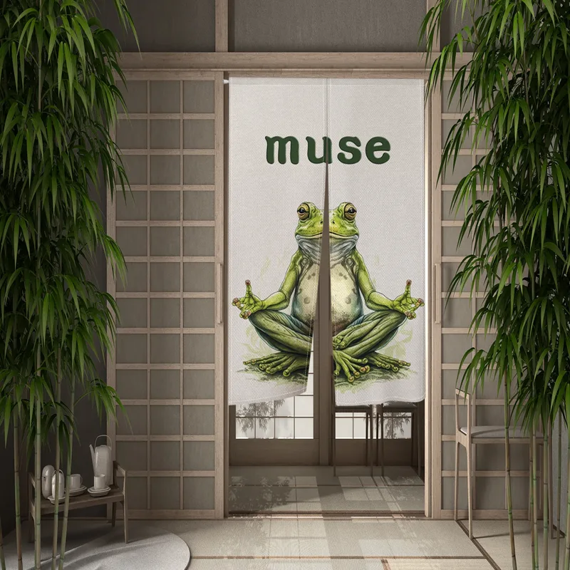 日本のドアカーテンカエル漫画動物戸口カーテンキッチンリビング - Noren Curtain Doorway のレビューと価格