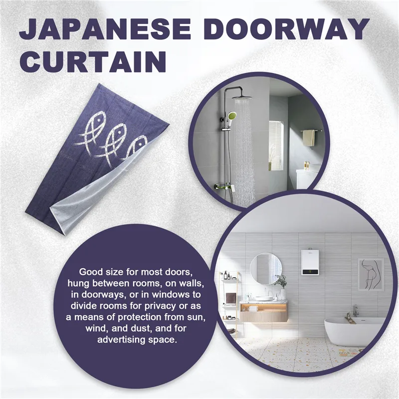 ABGR-日本ののれん戸口カーテン古代文字魚タペストリー家の - Noren Curtain Doorway のレビューと価格