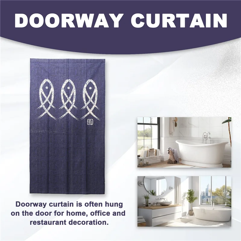 ABGR-日本ののれん戸口カーテン古代文字魚タペストリー家の - Noren Curtain Doorway のレビューと価格