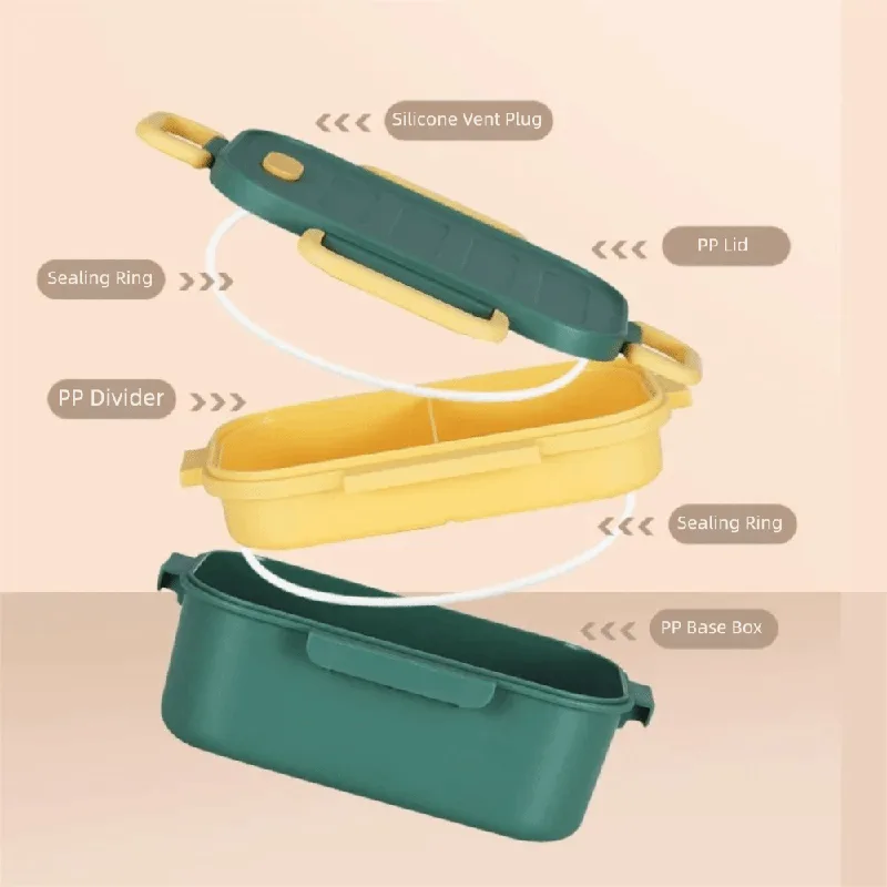 二層式二段弁当箱、電子レンジ対応、エコフレンドリー、仕切り付 - Bento Box Two Tier のレビューと価格