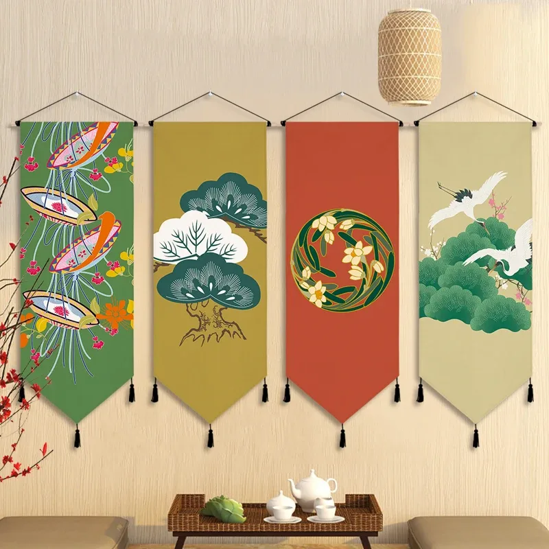 和風装飾吊り旗,背景布,三角形の絵画,居間,寝室,壁の装飾 - Japanese Living Lifestyle のレビューと価格
