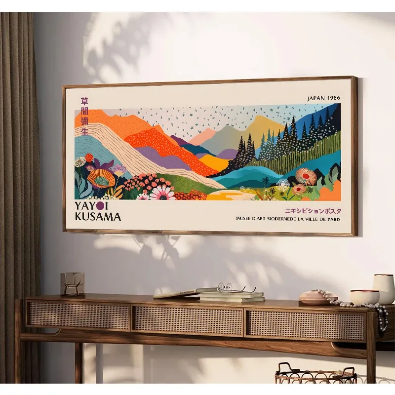 草間彌生花展ポスターキャンバス絵画プリント日本の壁アート画像 - Japanese Living Lifestyle のレビューと価格