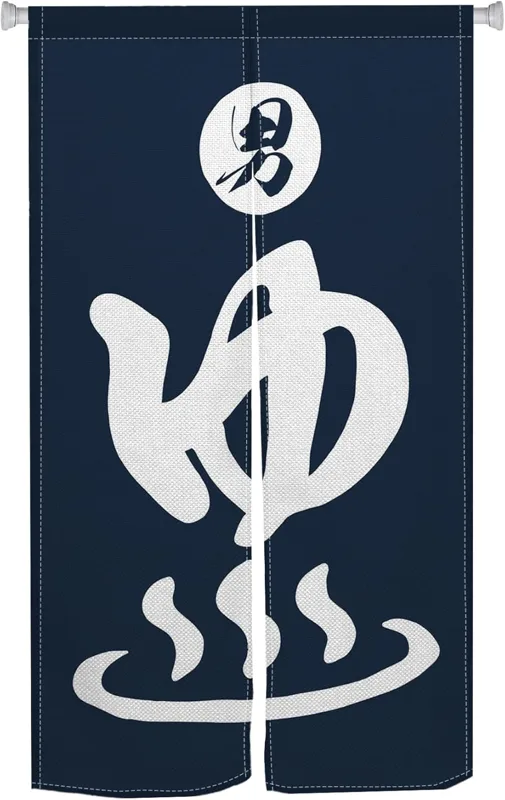 長い日本の能門カーテン浮世絵青い魚男性キャラクタープリント片 - Noren Curtain Doorway のレビューと価格