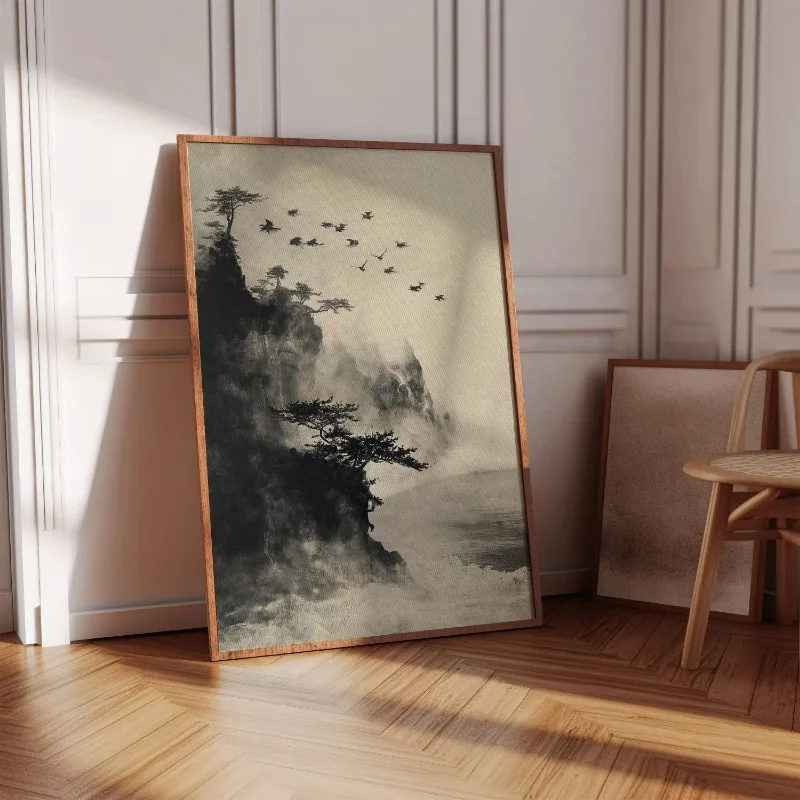 水墨スタイル禅盆栽侘び寂び風景アートポスターキャンバス絵画壁 - Japanese Zen Lifestyle のレビューと価格