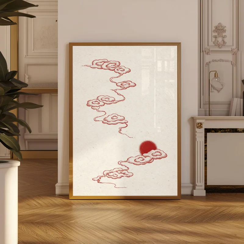 水墨山水ポスター、墨絵塔壁アート、ミニマル禅水彩プリント、霧 - Japanese Zen Lifestyle のレビューと価格