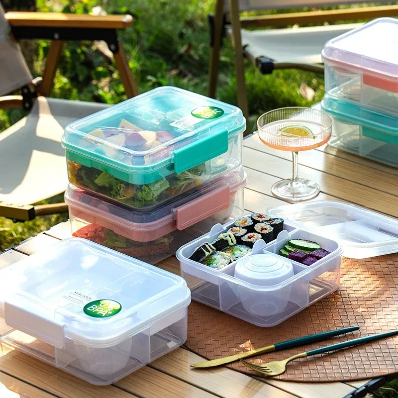ポータブルハンドルデザイン二層弁当箱コンパートメント弁当箱学 - Bento Box Two Tier のレビューと価格