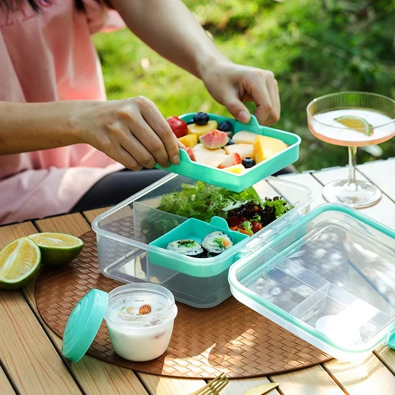 ポータブルハンドルデザイン二層弁当箱コンパートメント弁当箱学 - Bento Box Two Tier のレビューと価格